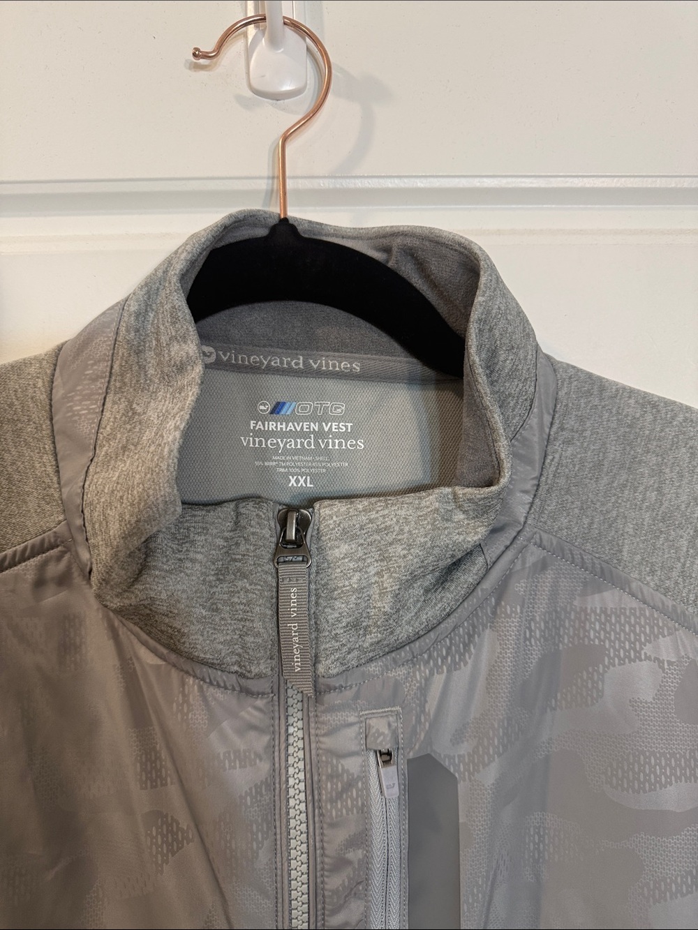 Vineyard Vines Fairhaven Golf Vest OTC Mens Gray Performance Yacht Sail XXL - Picture 2 of 3